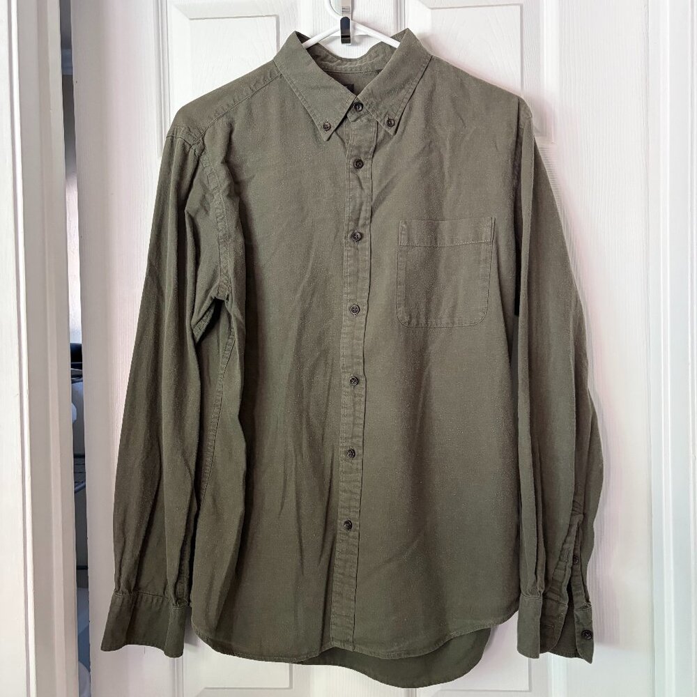 Uniqlo mens medium flannel army green